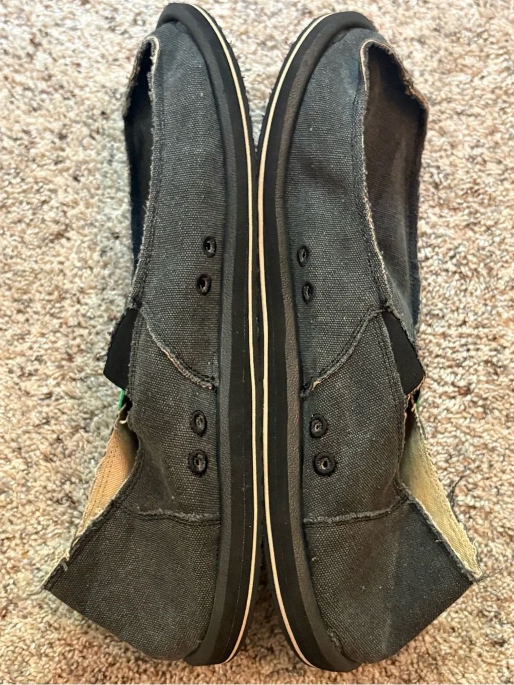 Sanuk Men's Black Canvas Slip-On Shoes